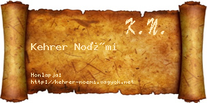Kehrer Noémi névjegykártya
